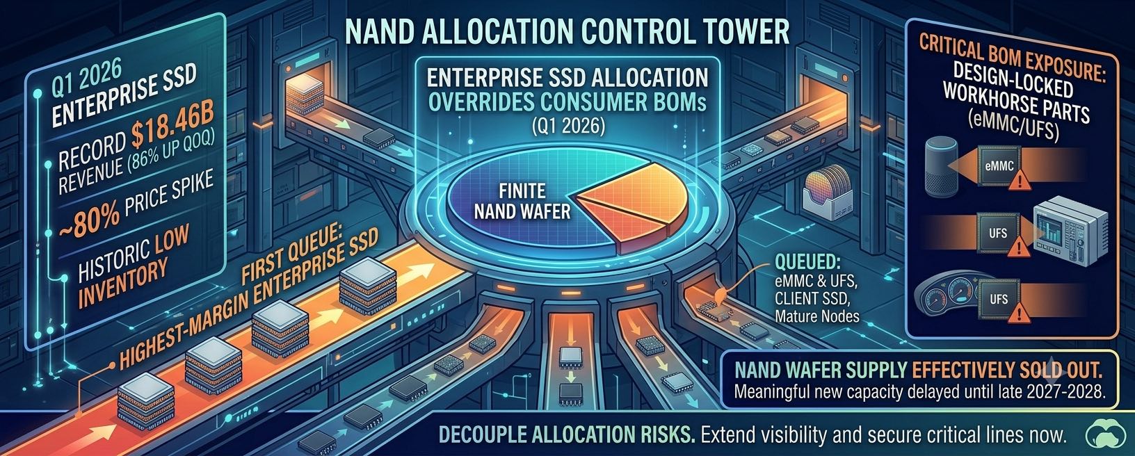 Enterprise SSD Is Draining the NAND Pool: How General-Purpose Parts, eMMC and UFS Get Pushed Into the Spot and Secondary Channel
