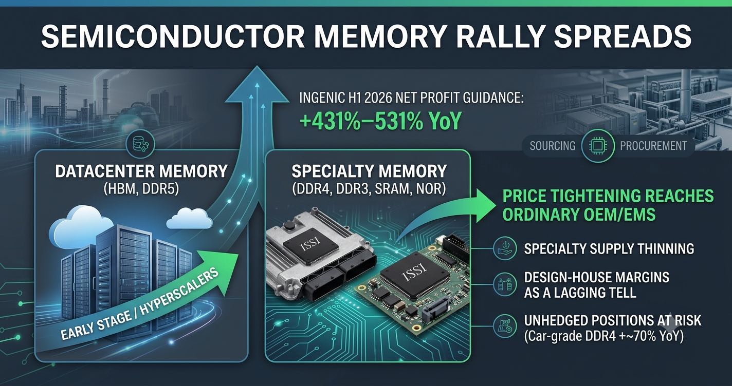 Ingenic's Profit Just Jumped Over 400% — The Memory Super-Cycle Has Reached Specialty Memory, and Spot Buyers Should Know Which Parts