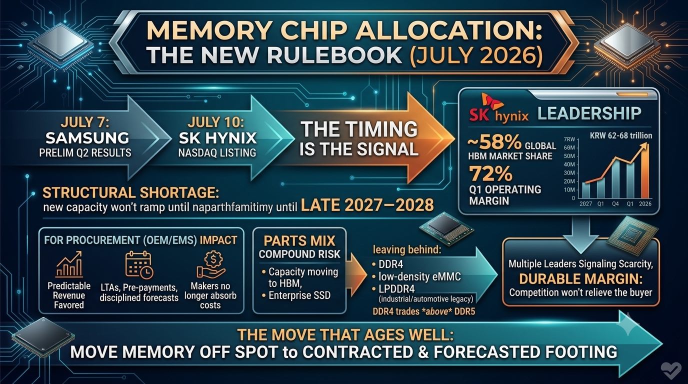 SK hynix Lists on Nasdaq July 10: How the HBM Leader's Capital-Market Move Reshapes the Allocation Signal for Spot Buyers