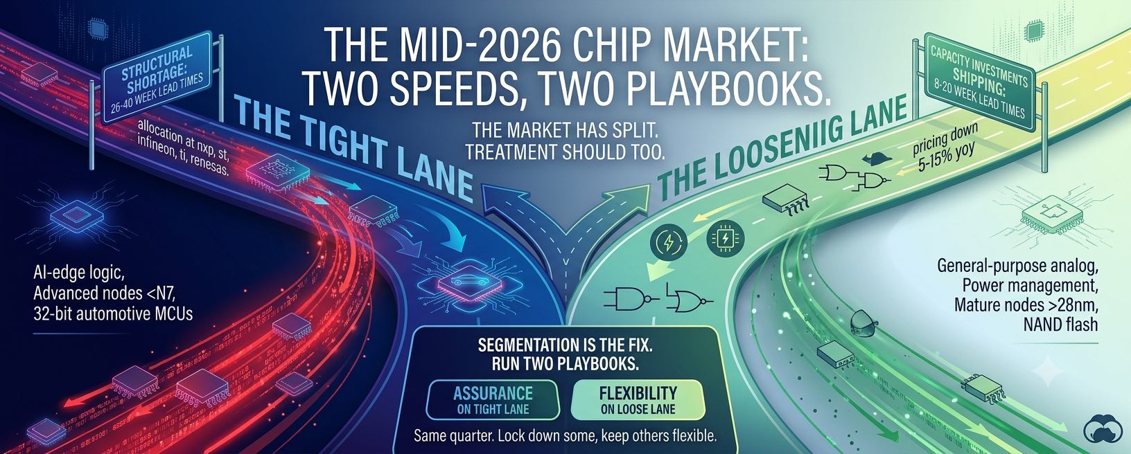 The Chip Market Has Split in Two: MCUs Are Still in Allocation While Analog and Discretes Loosen — Where Spot Buyers Should Move Now